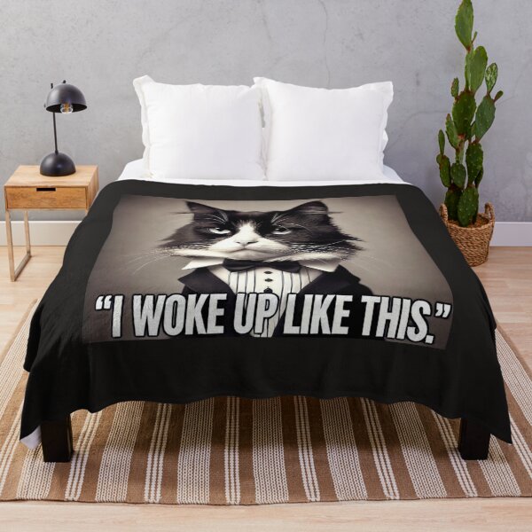 Item preview, Funny Tuxedo Cat Meme - I Woke Up Like This designed and sold by CatmemesArt.