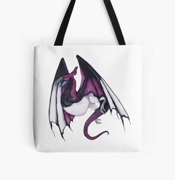 Ace Magpie Dragon | Asexual Pride Dragon All Over Print Tote Bag