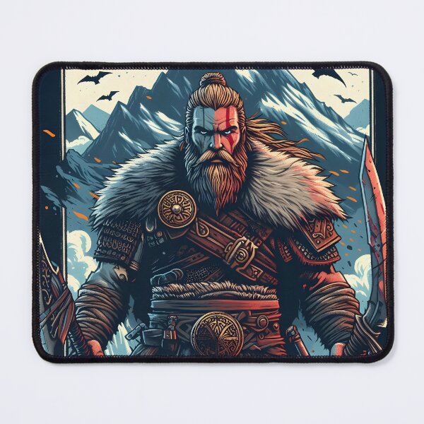 Item preview, Viking with two axes, illustration style designed and sold by Salimgor Hangaround Music.