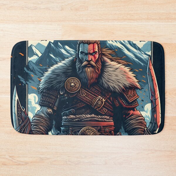 Item preview, Viking with two axes, illustration style designed and sold by Salimgor Hangaround Music.