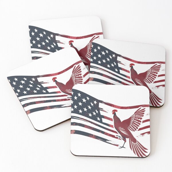 Item preview, Artistic depiction of a stylized American flag combined with the silhouette of a bird in a dynamic, red and black color scheme. designed and sold by kitidach-create.