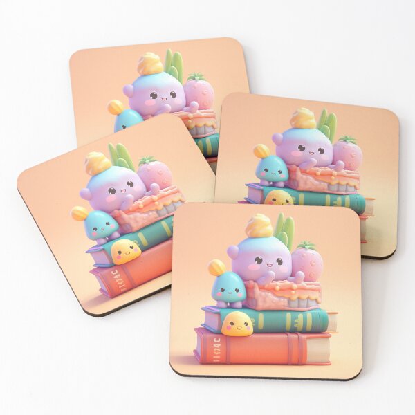Item preview, illustration of some colored shaped objects on books, in the style of kawaii art designed and sold by Nanthikan.