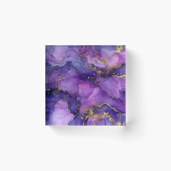 Item preview, Vibrant Purple and Gold Glitter Marble Print designed and sold by KT1981.