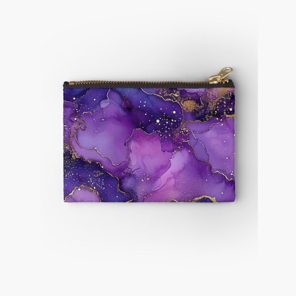 Item preview, Vibrant Purple and Gold Glitter Marble Print designed and sold by KT1981.