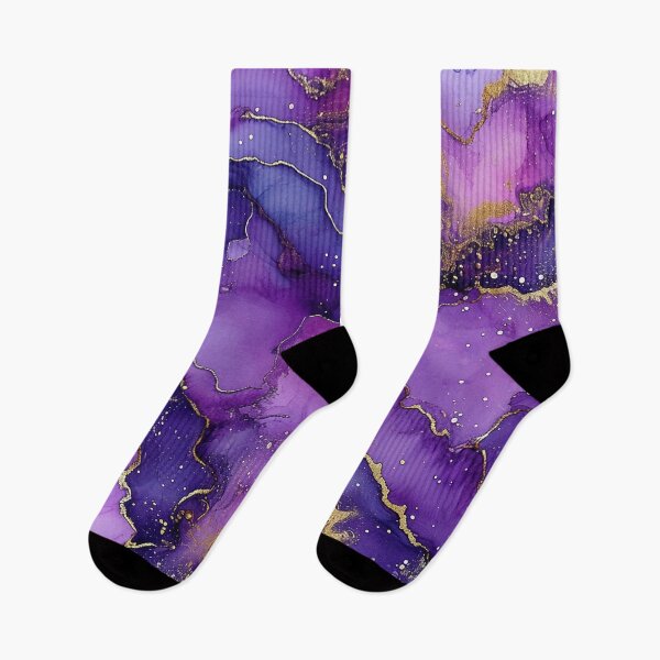 Item preview, Vibrant Purple and Gold Glitter Marble Print designed and sold by KT1981.