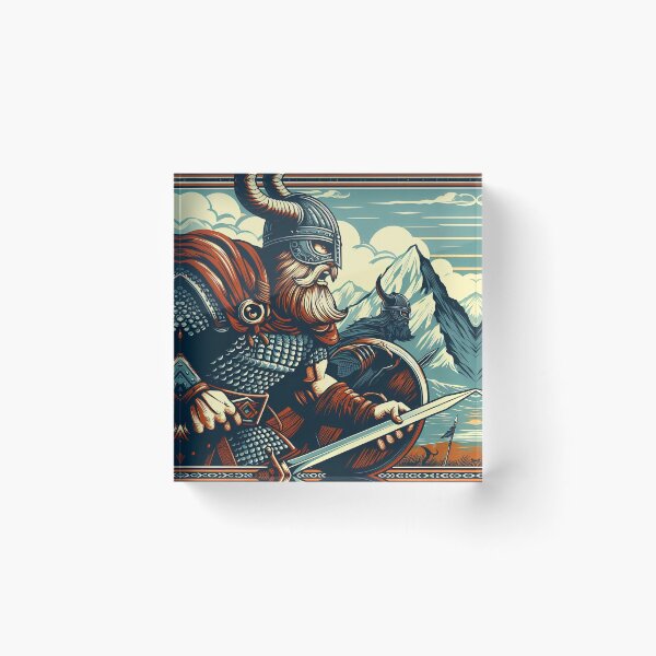 Item preview, Viking with sword and shield, illustration style designed and sold by Salimgor Hangaround Music.