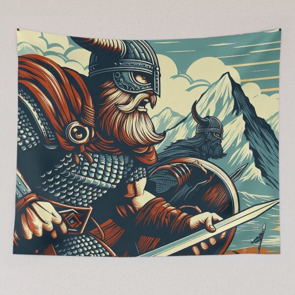 Item preview, Viking with sword and shield, illustration style designed and sold by Salimgor Hangaround Music.