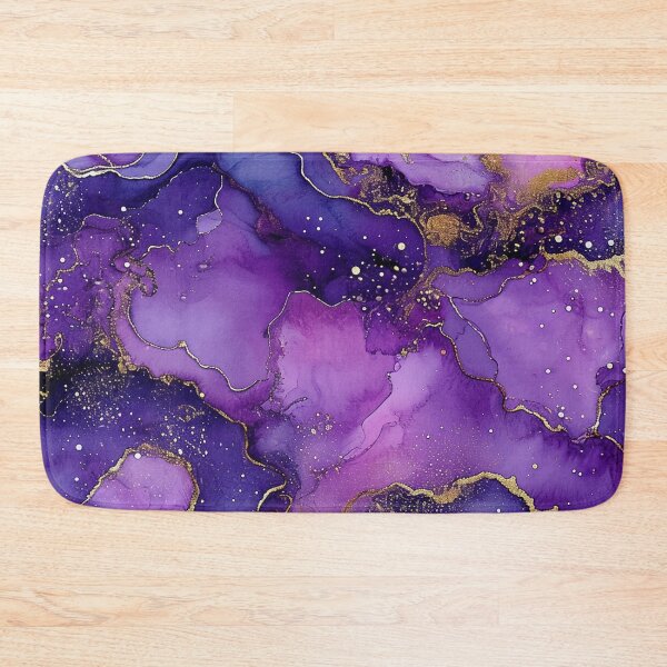 Item preview, Vibrant Purple and Gold Glitter Marble Print designed and sold by KT1981.