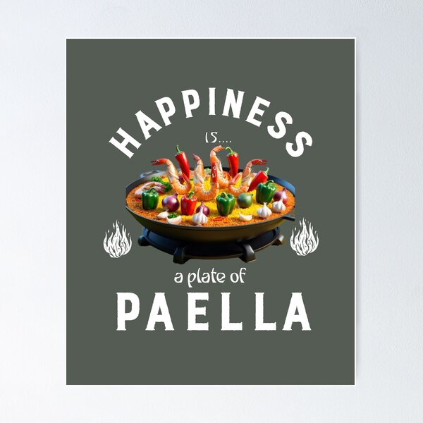 Artikelvorschau, Glück ist ein Teller Paella entworfen und verkauft von AldeaPod.