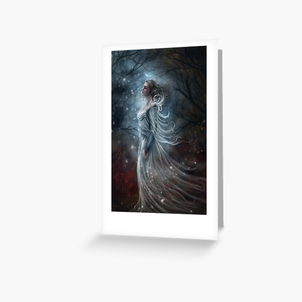 First Kiss of Frost - Magical Wintery Woman Greeting Card