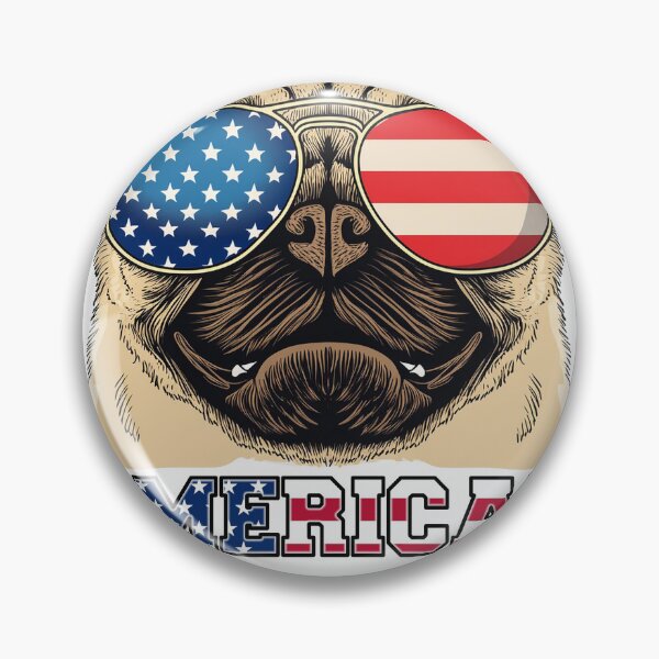 Artikelvorschau, Mops trägt amerikanische Sonnenbrille zum 4. Juli, süßes T-Shirt entworfen und verkauft von lando218.