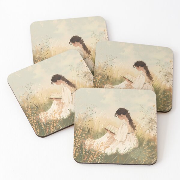 Item preview, A Girl Reading a Book designed and sold by NesaArtSpace.