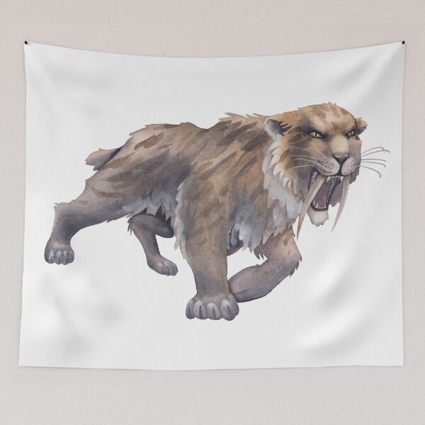 Item preview, Watercolor saber-toothed cat designed and sold by Ekaterina Glazkova.