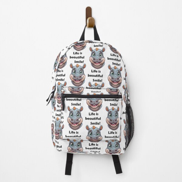 Item preview, Smiling Hippo Cartoon Motivational Positive Message Cute Illustration designed and sold by Rostislav Bouda.