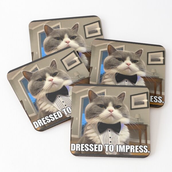 Item preview, Tuxedo Cat Meme - Dressed to Impress designed and sold by CatmemesArt.