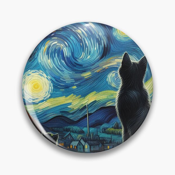 Item preview, The black cat and the starry night designed and sold by GeekStorie.