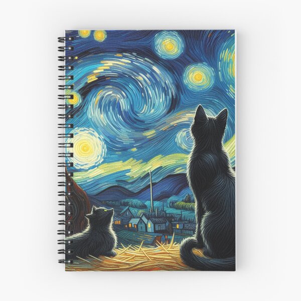 Item preview, El gato negro y la noche estrellada designed and sold by GeekStorie.