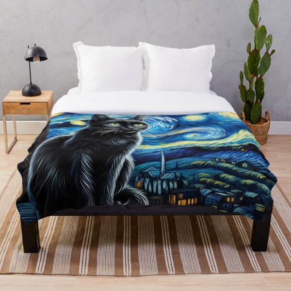 Item preview, The black cat and the starry night designed and sold by GeekStorie.
