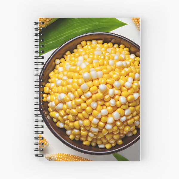 Item preview, Bright yellow sweet corn in a bowl on a white background. designed and sold by kengshutters.