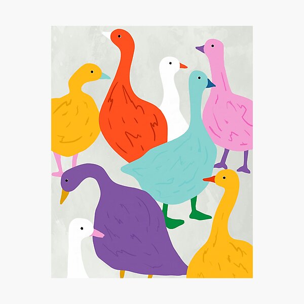 Item preview, Duck Around & Find Out, Farm Animals Birds Quote Illustration, Pets Minimalistic Eclectic Bohemian Painting, Contemporary Color Story Summer Canvas Print designed and sold by 83oranges.