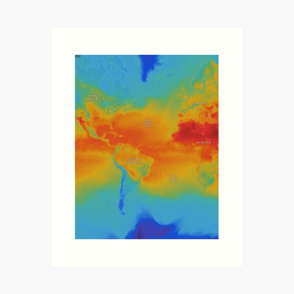 Vista previa del artículo con la obra «Temperatura mundial», diseñado y vendido por AbeeRedB.