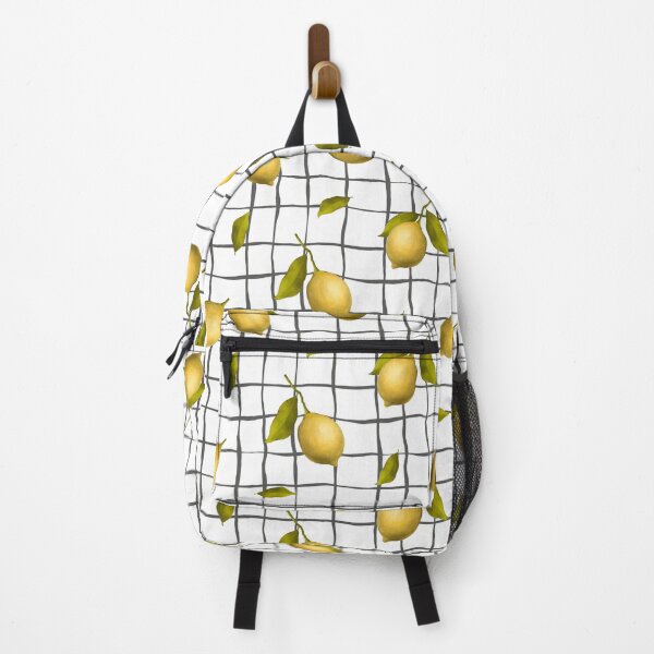 Item preview, Summer Yellow Lemon with bright green leaves and graphic lines background, hand draw seamless pattern designed and sold by GorXena.