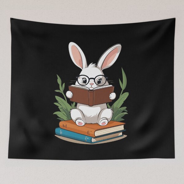 Item preview, Reading Bunny Enthusiastic Bookworm Style Bunny designed and sold by LuminOrb.