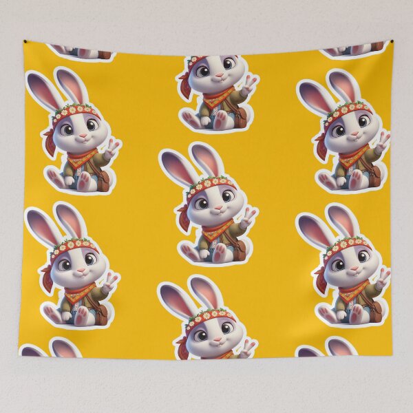 Item preview, Hippie Rabbit Bunny designed and sold by Greenbessela.