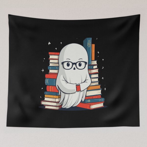 Item preview, Reading Halloween Ghost Buchliebhaber Style designed and sold by LuminOrb.