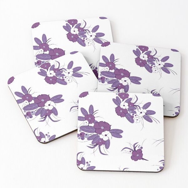 Item preview, Flores de color púrpura sobre un fondo blanco. designed and sold by Alex  Blud.
