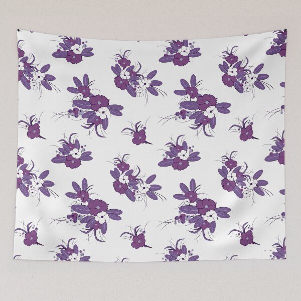 Item preview, Purple flowers on a white background designed and sold by Alex  Blud.