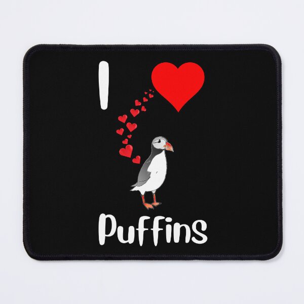 Item preview, I love puffins cute Atlantic puffin with hearts Nordic sea bird lover  designed and sold by Artstastic.