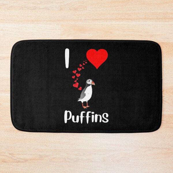 Item preview, I love puffins cute Atlantic puffin with hearts Nordic sea bird lover  designed and sold by Artstastic.