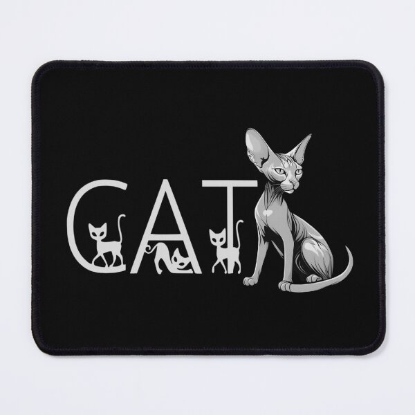 Item preview, Gray Black Sphynx Cat with CAT Text designed and sold by InnovyaDesigns.