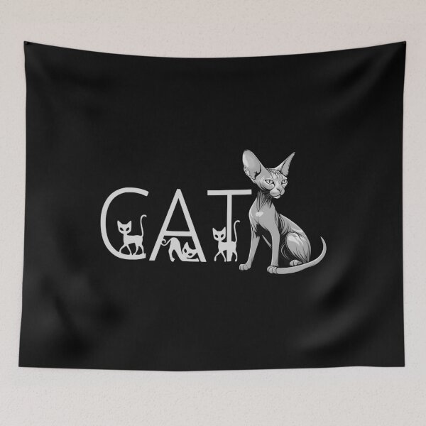 Item preview, Gray Black Sphynx Cat with CAT Text designed and sold by InnovyaDesigns.