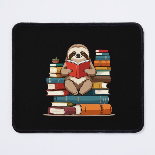 Item preview, Cute Bookworm Lazy Sloth Reading Illustration designed and sold by LuminOrb.