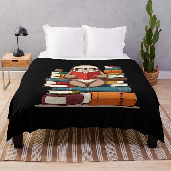 Item preview, Cute Bookworm Lazy Sloth Reading Illustration designed and sold by LuminOrb.