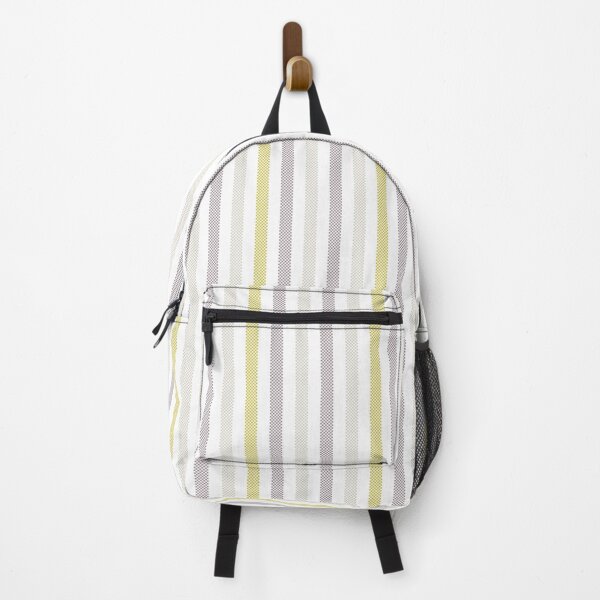 Item preview, Bold Vertical Ticking Stripes - lavender and mustard on white designed and sold by colorofmagic.