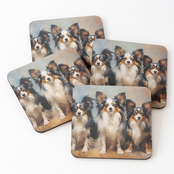 Item preview, Three Papillon dogs designed and sold by PetsArt.