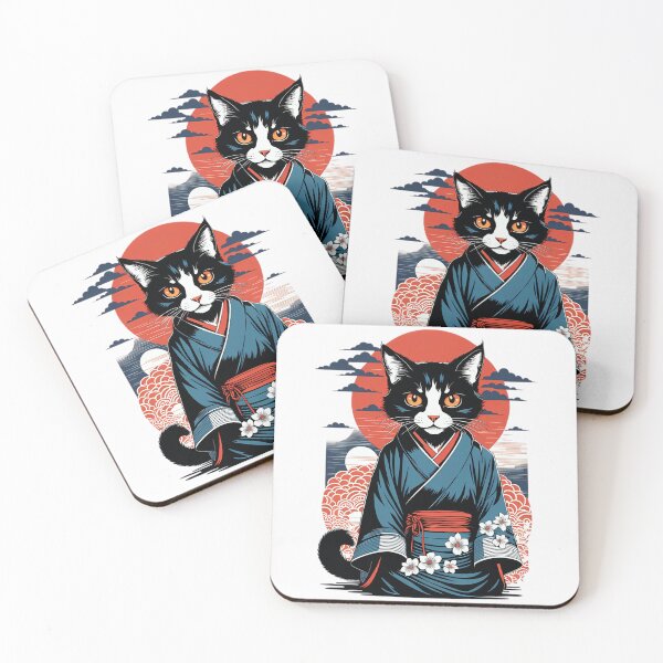 Item preview, Kawaii cat in Japanese kimono designed and sold by gillonzpw31.