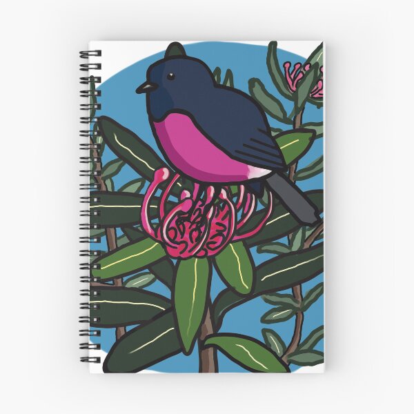 Item preview, Pink Robin on Tasmanian Warratah designed and sold by MJMETC.