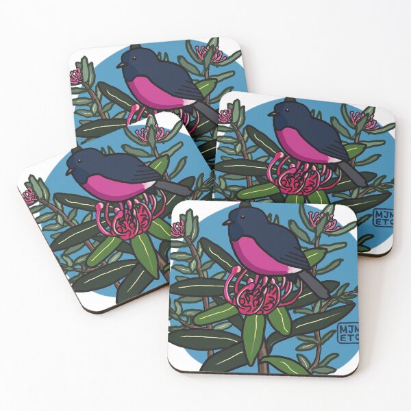 Item preview, Pink Robin on Tasmanian Warratah designed and sold by MJMETC.