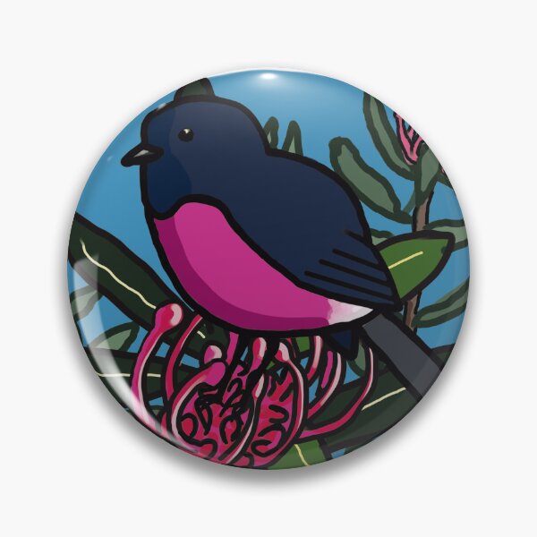 Item preview, Pink Robin on Tasmanian Warratah designed and sold by MJMETC.