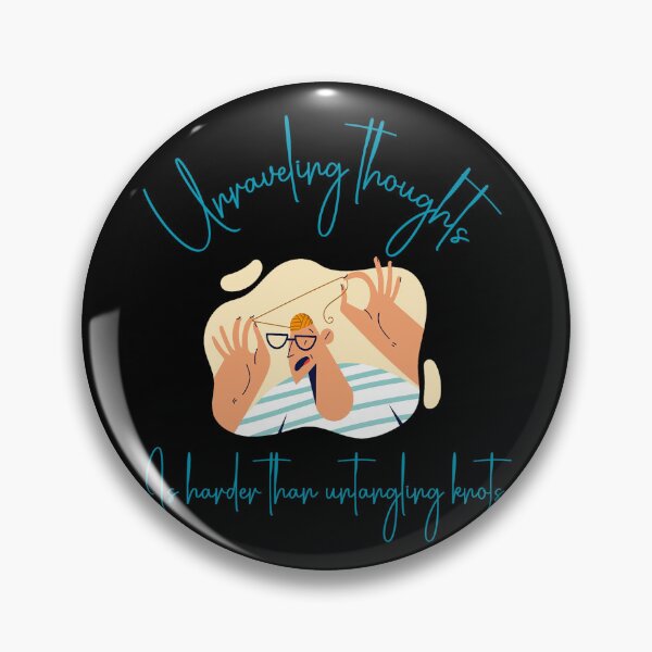 Item preview, Unraveling Thoughts is Harder Than Untangling Knots - Deep Reflection Quote Art Design by Egyape designed and sold by egyape ⭐⭐⭐⭐⭐.