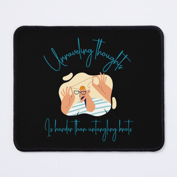Item preview, Unraveling Thoughts is Harder Than Untangling Knots - Deep Reflection Quote Art Design by Egyape designed and sold by egyape ⭐⭐⭐⭐⭐.