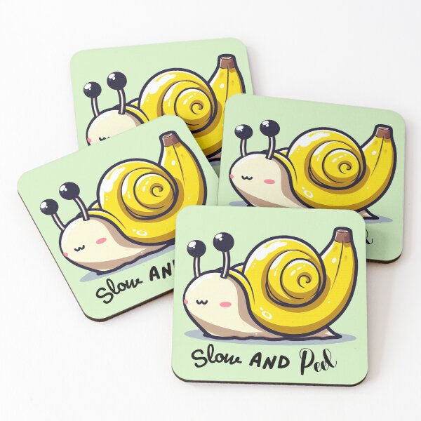 Item preview, Slow and Peel - cute banana snail designed and sold by Funny-Banana.