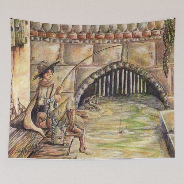 Item preview, Canal Fisher Fantasy Art Print designed and sold by Selfmaiden.