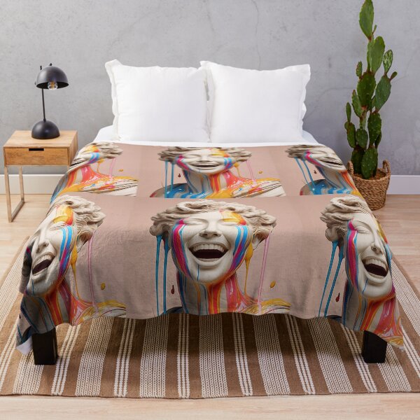 Item preview, Roman bust happy and laughing, with paint designed and sold by ShuckedLondon.