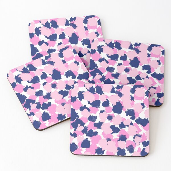 Item preview, Abstract, Pink and Navy Blue, Spotty, Brushstrokes designed and sold by OneThreeSix.