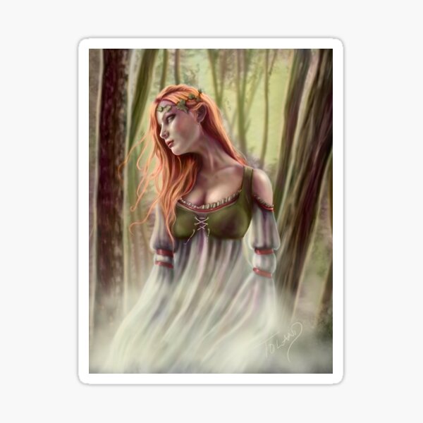 Beneath the Ivy - Ghostly Woman in Forest Sticker
